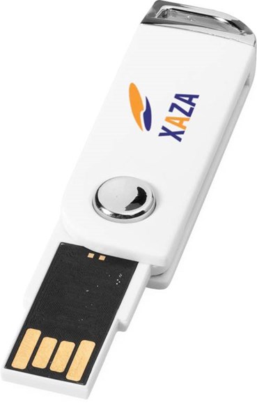 Obrázky: Bílý otočný USB flash disk s úchytem na klíče, 32GB, Obrázek 6