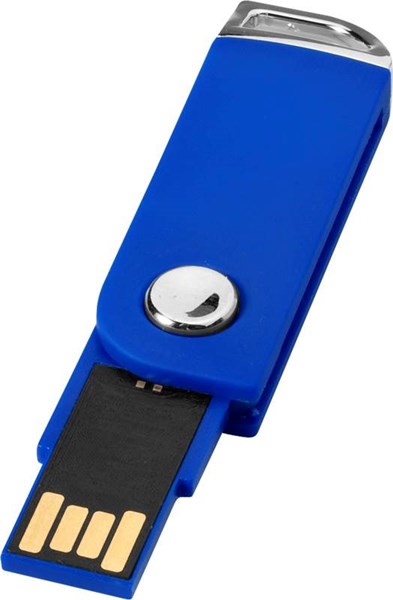Obrázky: Modrý otočný USB flash disk s úchytem na klíče, 4GB