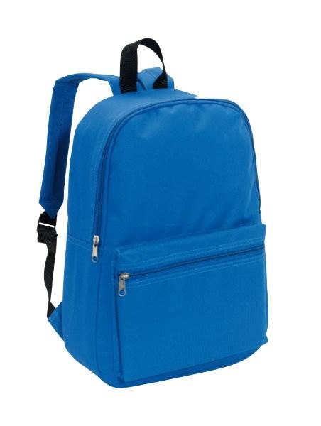 Obrázky: Jednoduchý reklamní batoh s přední kapsou, tm.modrý