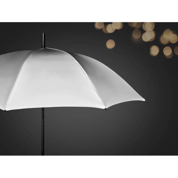 Obrázky: Klasický mat.stříbrný reflexní deštník,větruodolný, Obrázek 2