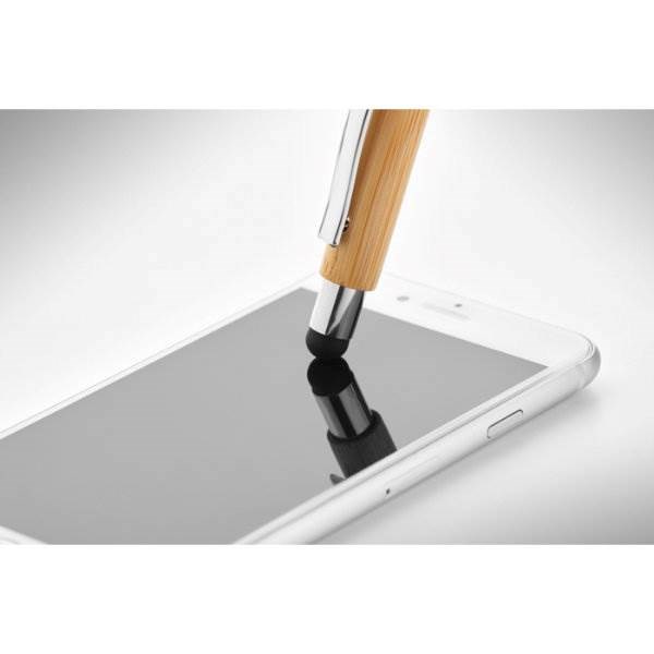 Obrázky: Kuličkové pero a stylus z bambusu s chrom.doplňky, Obrázek 2