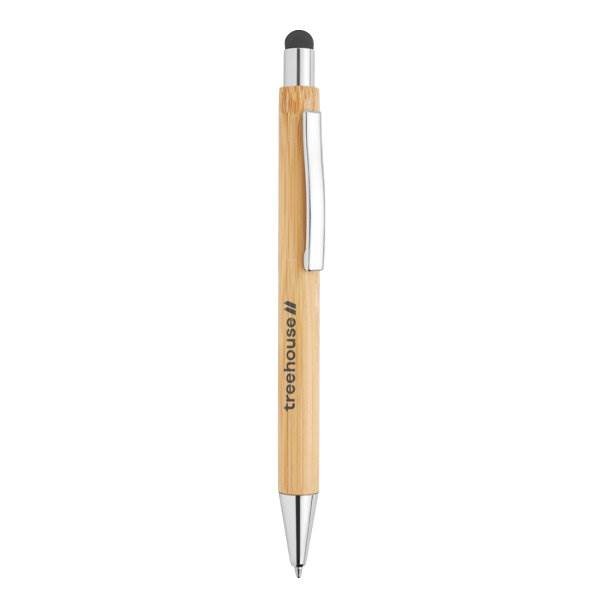 Obrázky: Kuličkové pero a stylus z bambusu s chrom.doplňky, Obrázek 3