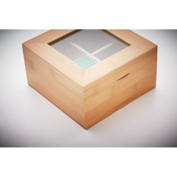 Obrázky: Bambusová krabice na čaj, 4 přihrádky, Obrázek 5
