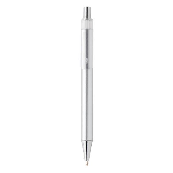 Obrázky: Stříbrné plastové metalické pero X8