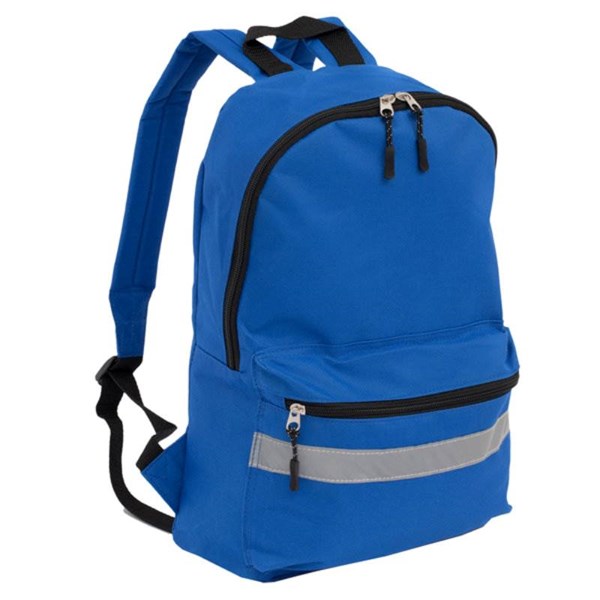 Obrázky: Modrý polyesterový batoh s reflexním pásem, Obrázek 2
