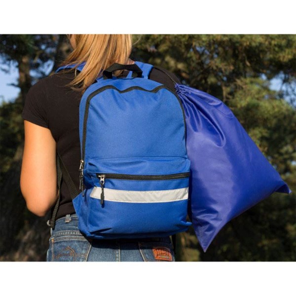Obrázky: Modrý polyesterový batoh s reflexním pásem, Obrázek 4