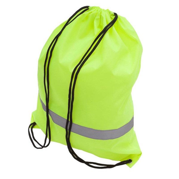 Obrázky: Stahovací batoh s reflexním páskem, žlutý, Obrázek 5