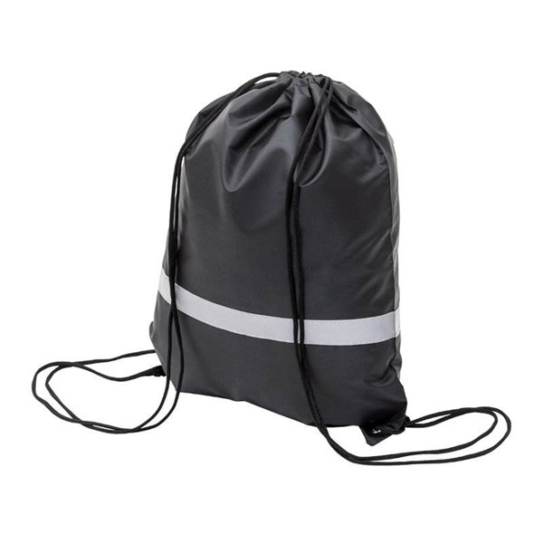 Obrázky: Stahovací batoh s reflexním páskem, černý
