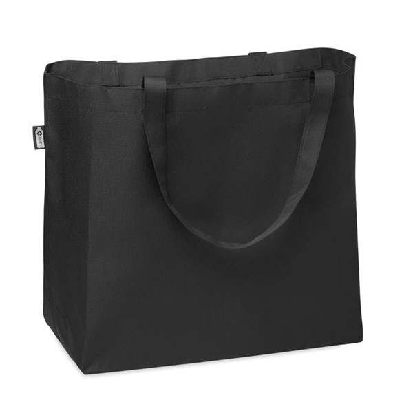 Obrázky: Velká RPET nákupní taška se širokým dnem, černá