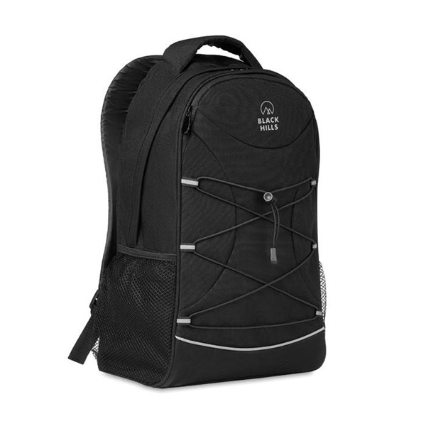 Obrázky: Černý batoh z RPET s reflexním panelem, Obrázek 2