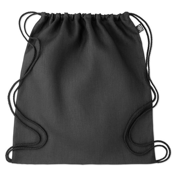 Obrázky: Černý stahovací batoh z konopí