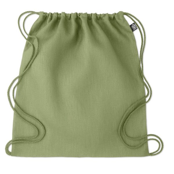 Obrázky: Zelený stahovací batoh z konopí