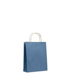 Obrázky: Papírová taška modrá 18x8x21cm, kroucená držadla
