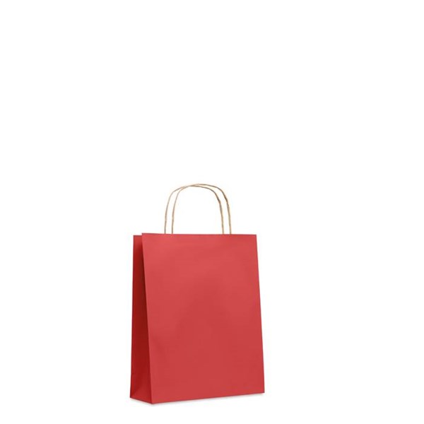 Obrázky: Papírová taška červená 18x8x21cm, kroucená držadla