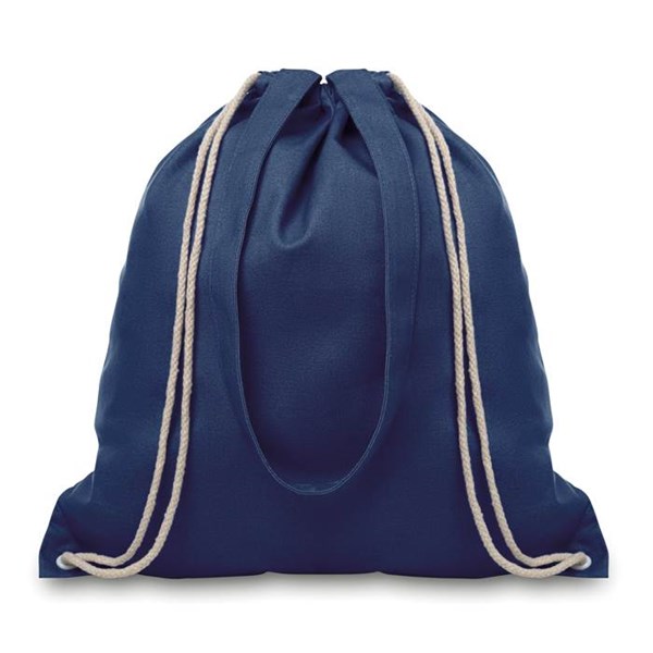 Obrázky: Plátěná taška s dlouhými uchy a zdrhováním, modrá