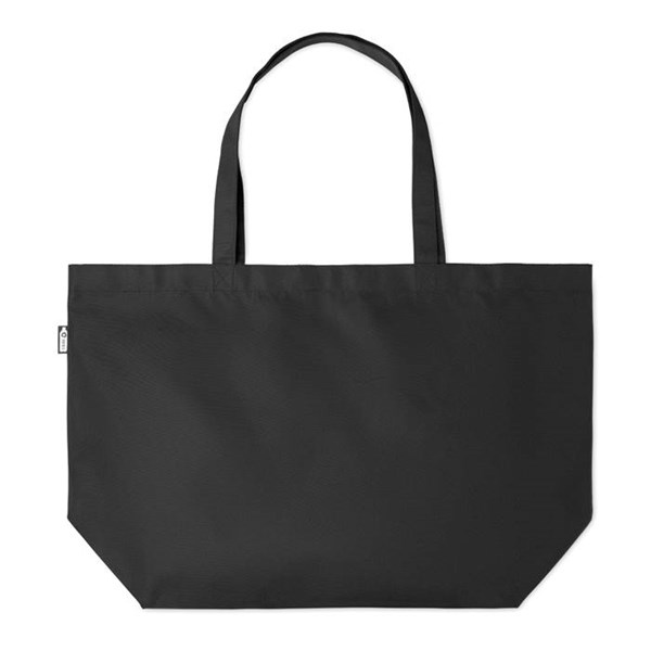 Obrázky: Velká RPET nákupní taška se širokým dnem, černá, Obrázek 2