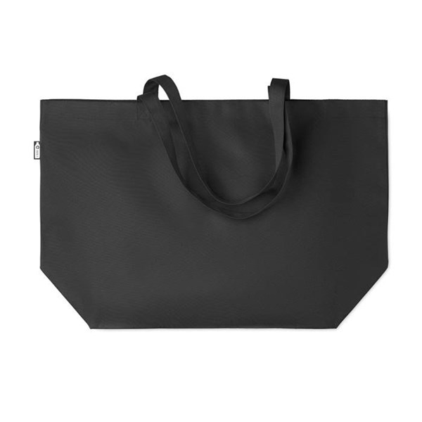 Obrázky: Velká RPET nákupní taška se širokým dnem, černá, Obrázek 3