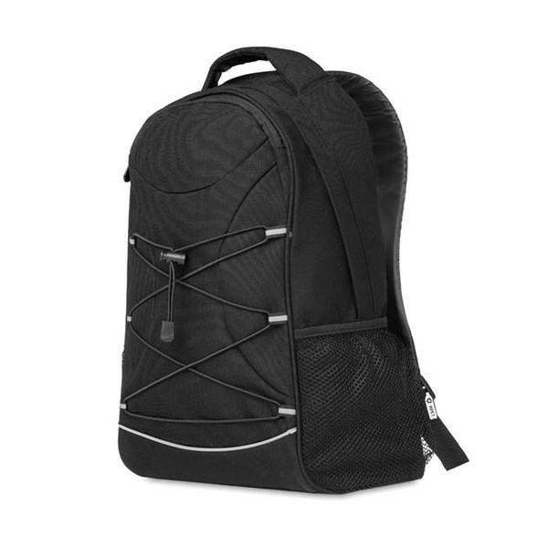 Obrázky: Černý batoh z RPET s reflexním panelem, Obrázek 3