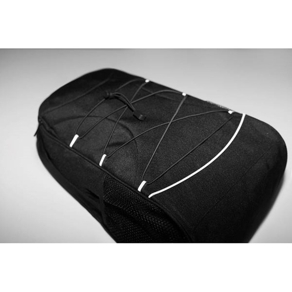 Obrázky: Černý batoh z RPET s reflexním panelem, Obrázek 8