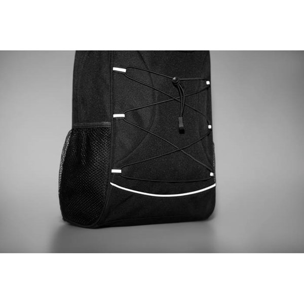 Obrázky: Černý batoh z RPET s reflexním panelem, Obrázek 9