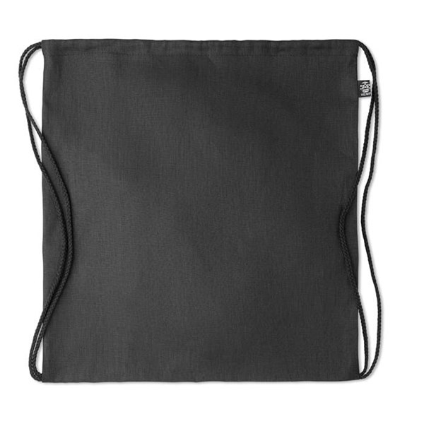 Obrázky: Černý stahovací batoh z konopí, Obrázek 2