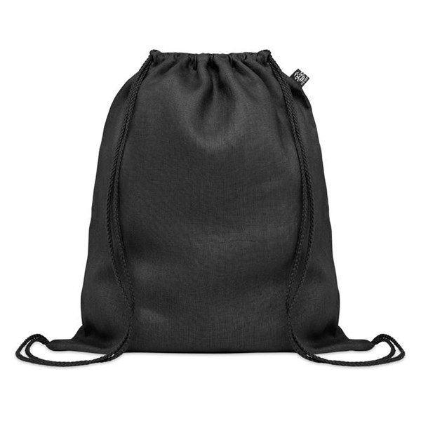 Obrázky: Černý stahovací batoh z konopí, Obrázek 3
