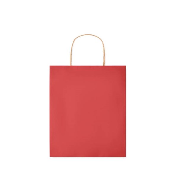 Obrázky: Papírová taška červená 18x8x21cm, kroucená držadla, Obrázek 3