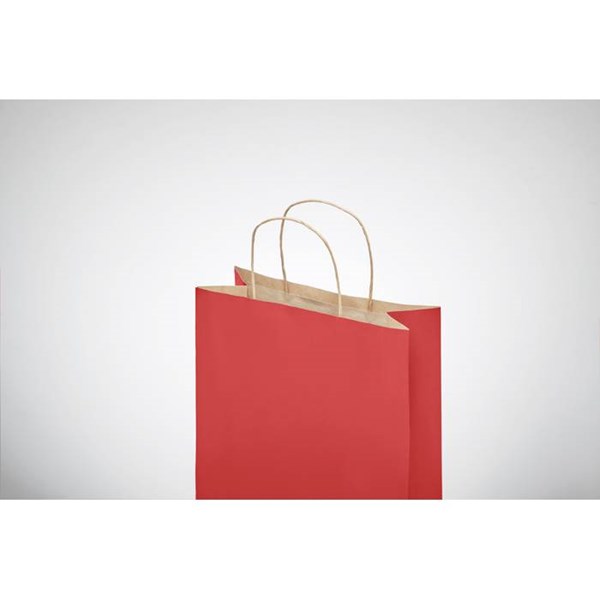 Obrázky: Papírová taška červená 18x8x21cm, kroucená držadla, Obrázek 4