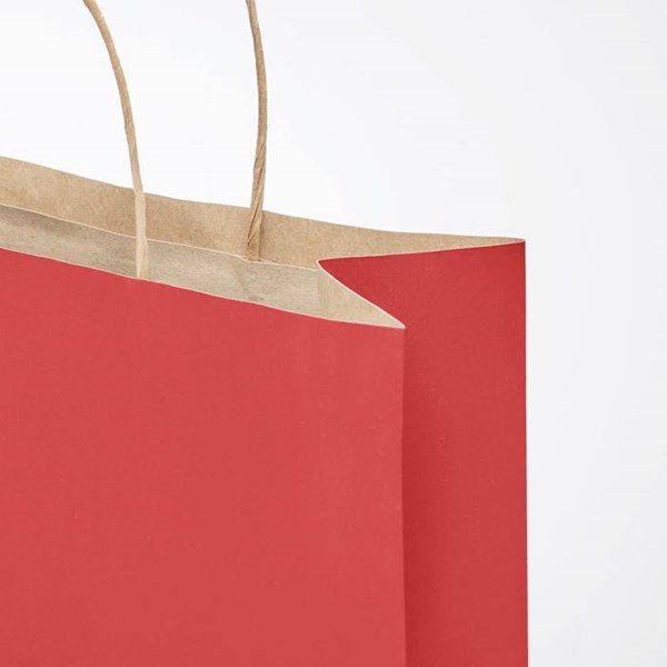 Obrázky: Papírová taška červená 18x8x21cm, kroucená držadla, Obrázek 6