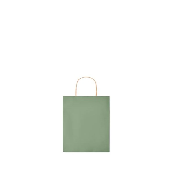 Obrázky: Papírová taška zelená 18x8x21cm, kroucená držadla, Obrázek 2