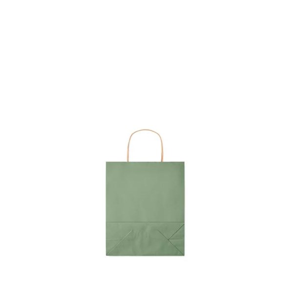 Obrázky: Papírová taška zelená 18x8x21cm, kroucená držadla, Obrázek 6