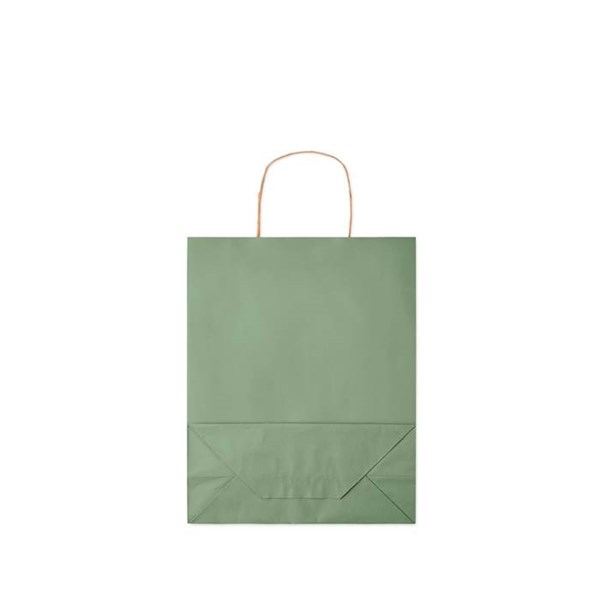 Obrázky: Papírová taška zelená 25x11x32cm, kroucená držadla, Obrázek 4