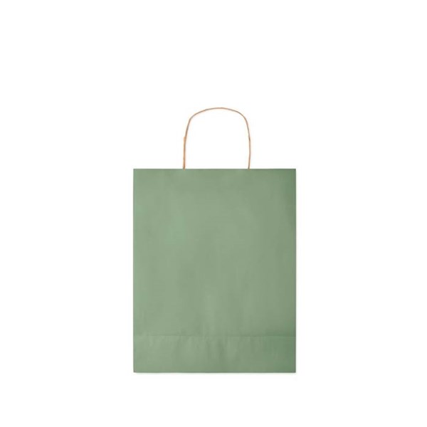 Obrázky: Papírová taška zelená 25x11x32cm, kroucená držadla, Obrázek 5