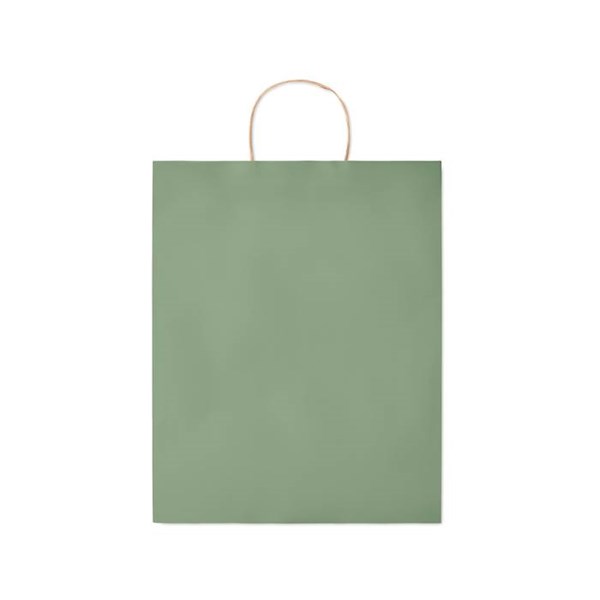 Obrázky: Papírová taška zelená 32x12x40cm, kroucená držadla, Obrázek 2