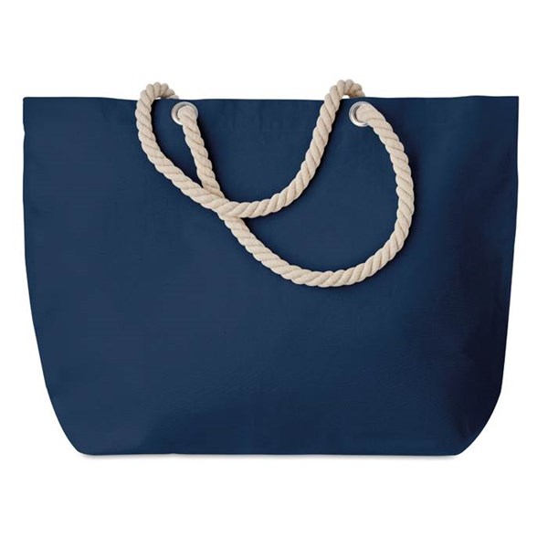 Obrázky: Modrá taška z bavlny, kroucené držadlo, Obrázek 2