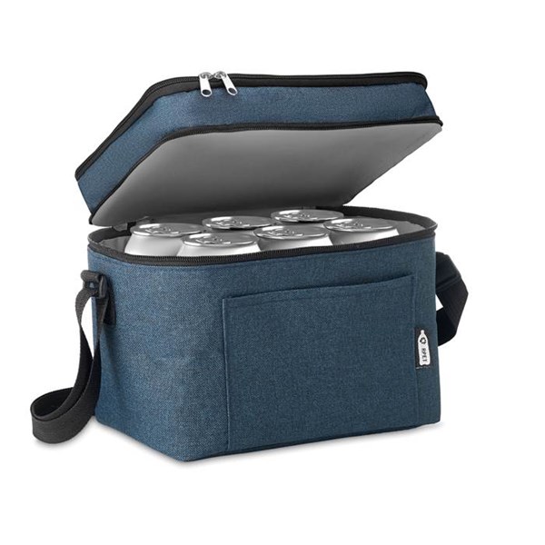 Obrázky: Chladicí RPET taška se 2 oddíly, modrá melanž, Obrázek 2