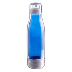 Obrázky: Dvoustěnná modrá termoláhev 520 ml-sklo/tritan