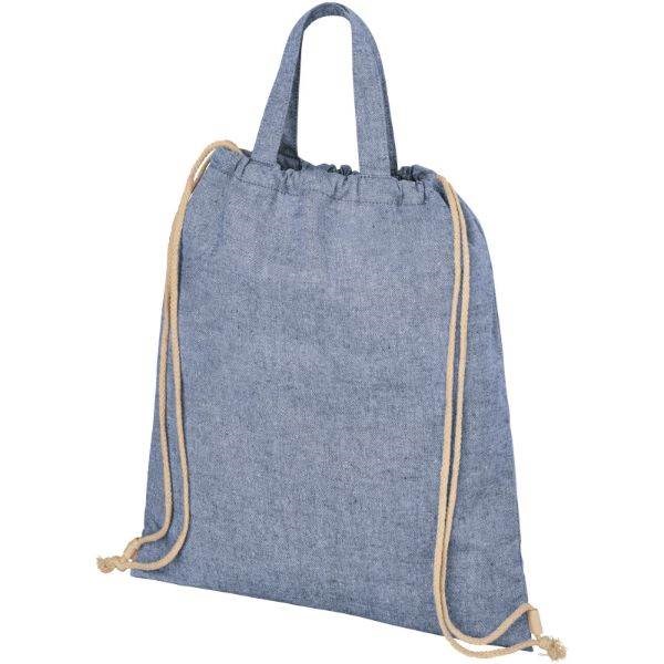 Obrázky: Modrá taška/batoh z recykl. bavlny , 210g, Obrázek 2