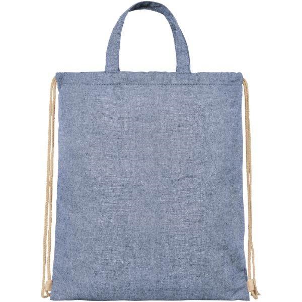 Obrázky: Modrá taška/batoh z recykl. bavlny , 210g, Obrázek 3