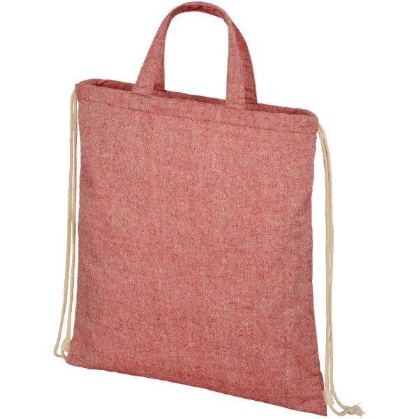 Obrázky: Červená taška/batoh z recykl. bavlny, 210g