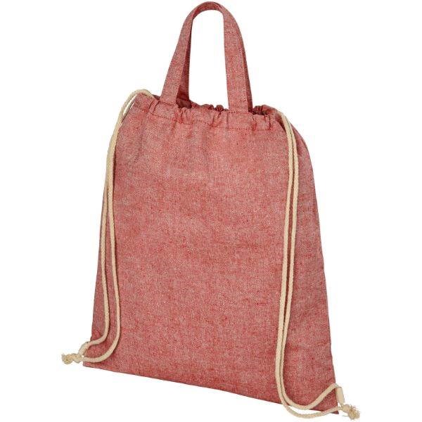 Obrázky: Červená taška/batoh z recykl. bavlny, 210g, Obrázek 2
