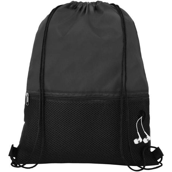 Obrázky: Černý batoh, 1 kapsa na zip, průvlek sluchátka, Obrázek 3