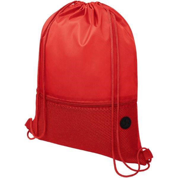 Obrázky: Červený batoh, 1 kapsa na zip, průvlek sluchátka