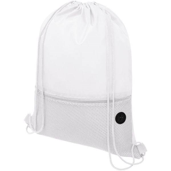 Obrázky: Bílý batoh, 1 kapsa na zip, průvlek sluchátka