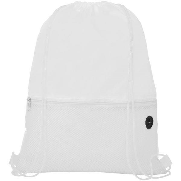 Obrázky: Bílý batoh, 1 kapsa na zip, průvlek sluchátka, Obrázek 4