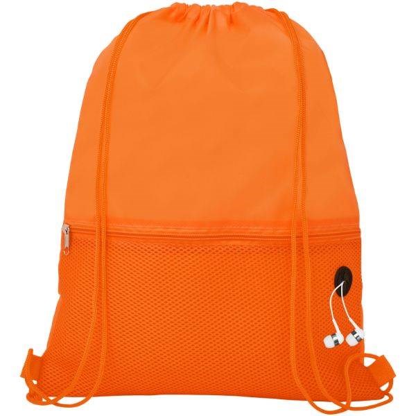 Obrázky: Oranžový batoh, 1 kapsa na zip, průvlek sluchátka, Obrázek 3