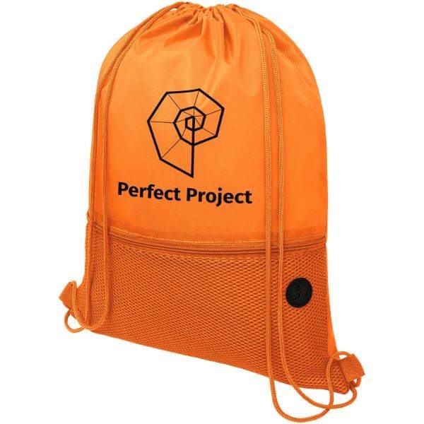 Obrázky: Oranžový batoh, 1 kapsa na zip, průvlek sluchátka, Obrázek 7