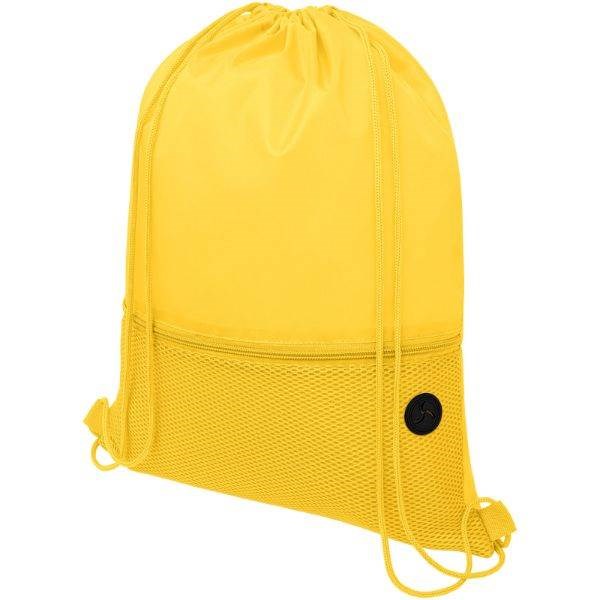 Obrázky: Žlutý batoh, 1 kapsa na zip, průvlek sluchátka