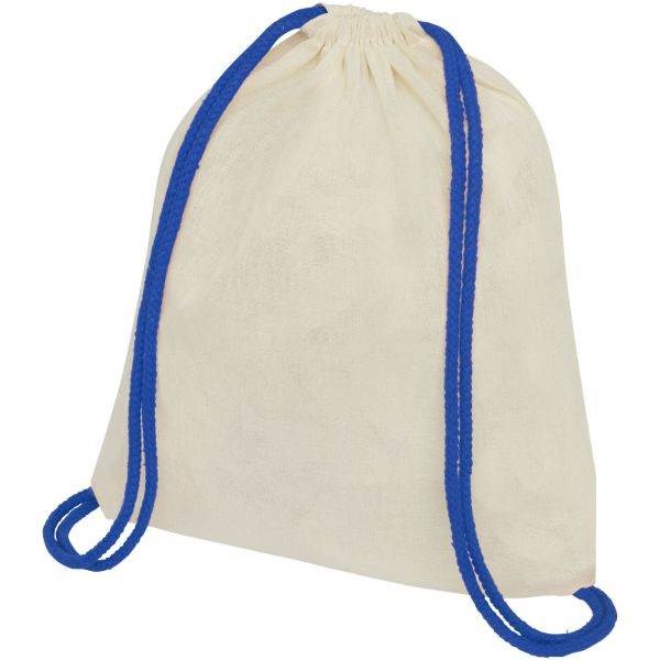 Obrázky: Přírodní batoh s modrými šňůrkami, bavlna 100g, Obrázek 1