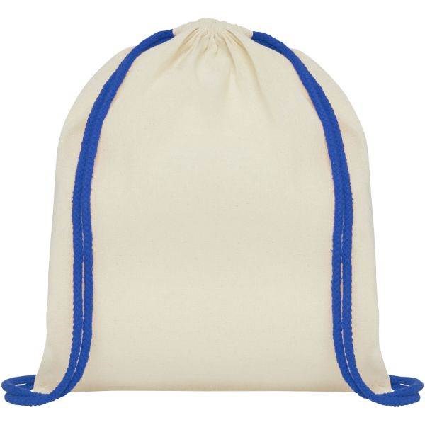 Obrázky: Přírodní batoh s modrými šňůrkami, bavlna 100g, Obrázek 2